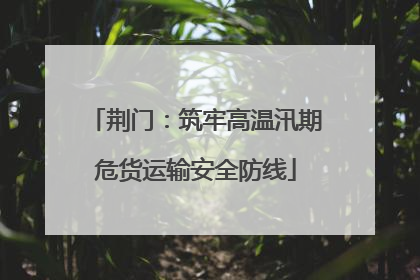 荆门：筑牢高温汛期危货运输安全防线