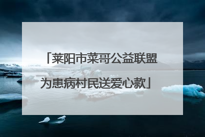 莱阳市菜哥公益联盟为患病村民送爱心款