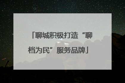聊城积极打造“聊档为民”服务品牌