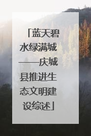 蓝天碧水绿满城——庆城县推进生态文明建设综述