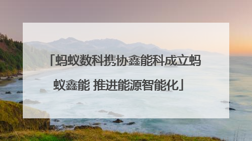 蚂蚁数科携协鑫能科成立蚂蚁鑫能 推进能源智能化