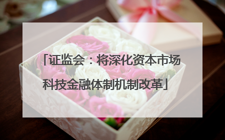 证监会：将深化资本市场科技金融体制机制改革