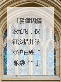 警徽闪耀农忙时，仪征多措并举守护百姓“粮袋子”
