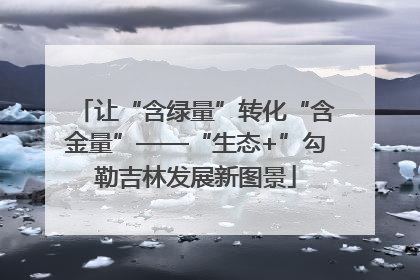 让“含绿量”转化“含金量”——“生态+”勾勒吉林发展新图景