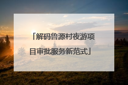 解码鲁源村夜游项目审批服务新范式