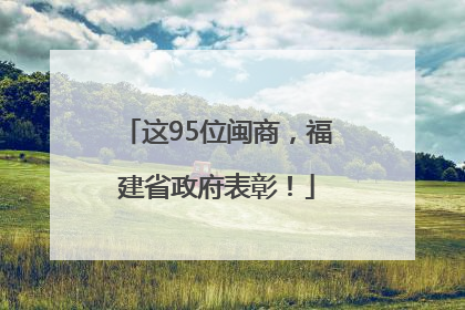 这95位闽商，福建省政府表彰！