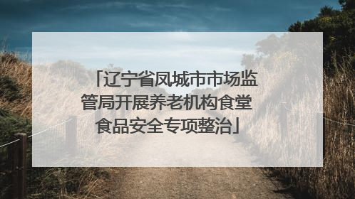 辽宁省凤城市市场监管局开展养老机构食堂食品安全专项整治