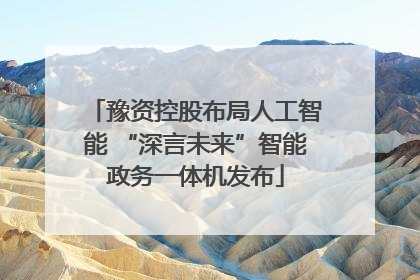 豫资控股布局人工智能 “深言未来”智能政务一体机发布