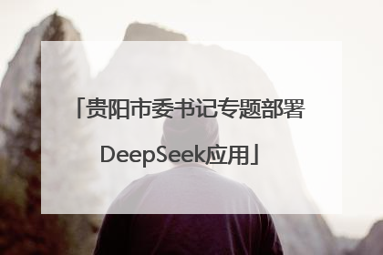 贵阳市委书记专题部署DeepSeek应用
