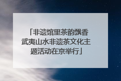 非遗馆里茶韵飘香 武夷山水非遗茶文化主题活动在京举行
