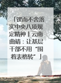 锲而不舍落实中央八项规定精神丨云南曲靖：让基层干部不用“围着表格转”