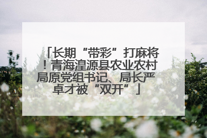 长期“带彩”打麻将！青海湟源县农业农村局原党组书记、局长严卓才被“双开”
