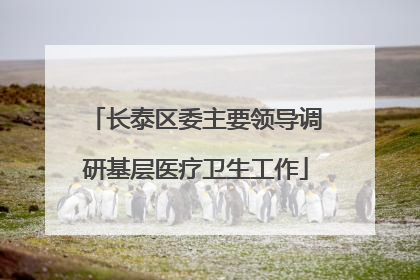 长泰区委主要领导调研基层医疗卫生工作