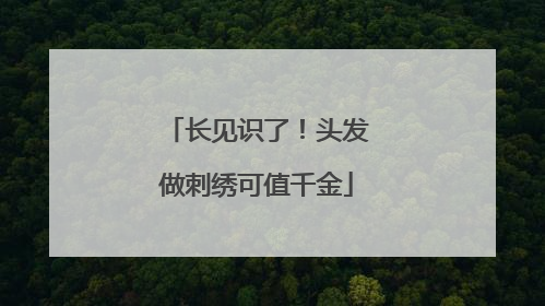 长见识了！头发做刺绣可值千金