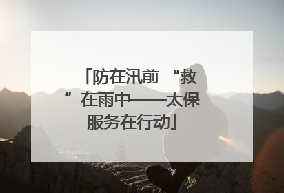 防在汛前 “救”在雨中——太保服务在行动
