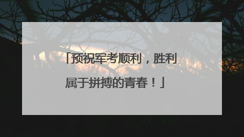 预祝军考顺利，胜利属于拼搏的青春！