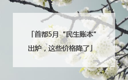 首都5月“民生账本”出炉，这些价格降了