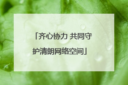 齐心协力 共同守护清朗网络空间