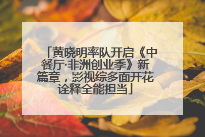 黄晓明率队开启《中餐厅·非洲创业季》新篇章，影视综多面开花诠释全能担当