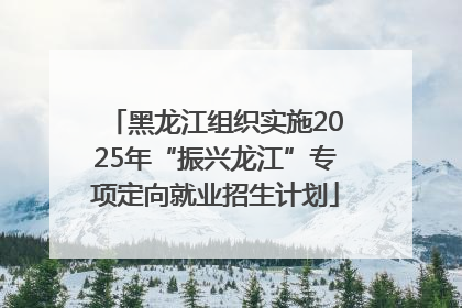 黑龙江组织实施2025年“振兴龙江”专项定向就业招生计划