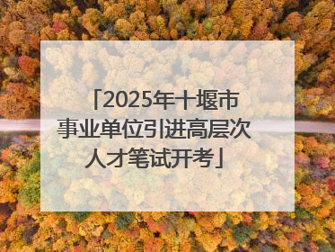 2025年十堰市事业单位引进高层次人才笔试开考