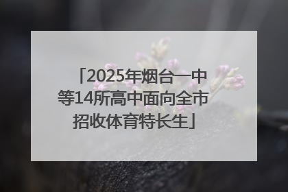 2025年烟台一中等14所高中面向全市招收体育特长生