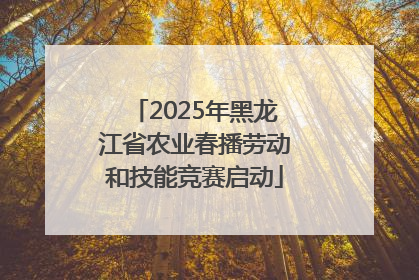 2025年黑龙江省农业春播劳动和技能竞赛启动