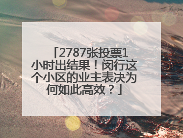 2787张投票1小时出结果！闵行这个小区的业主表决为何如此高效？