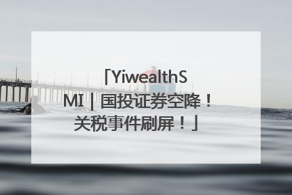 YiwealthSMI｜国投证券空降！关税事件刷屏！
